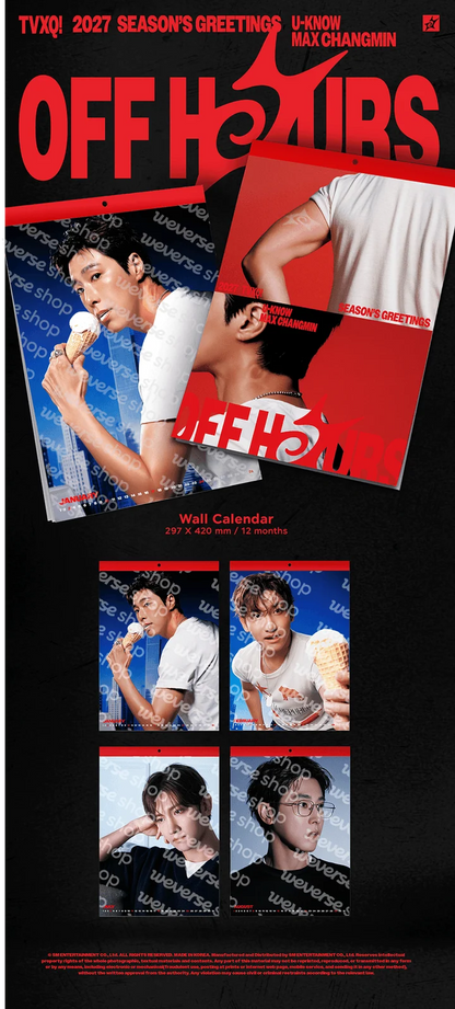 *PRE-ORDER* TVXQ - [2027 Wall Calendar] Off Hours