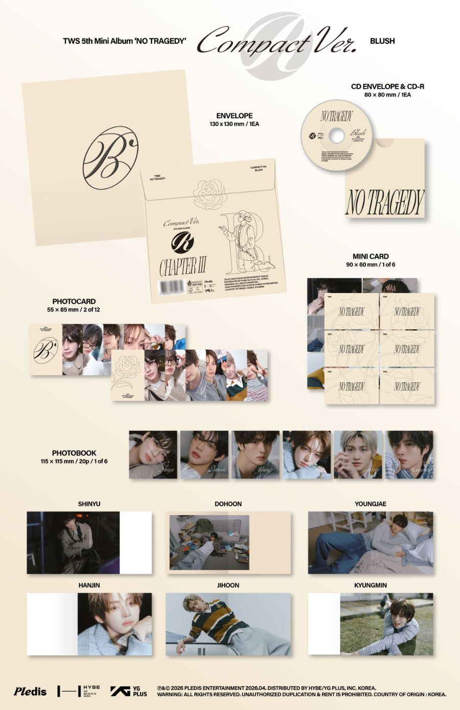 *PRE-ORDER* TWS- No Tragedy [Blush Compact Ver.]