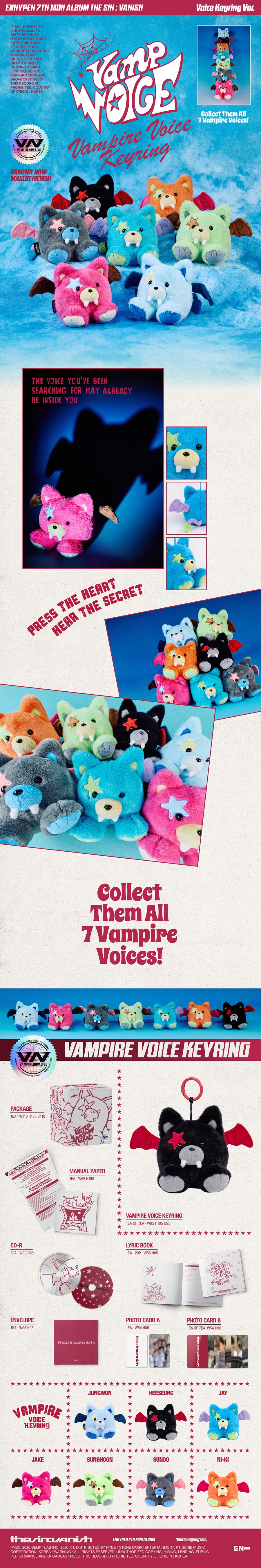 *PRE-ORDER* ENHYPEN - THE SIN: VANISH [Voice Keyring Ver.]