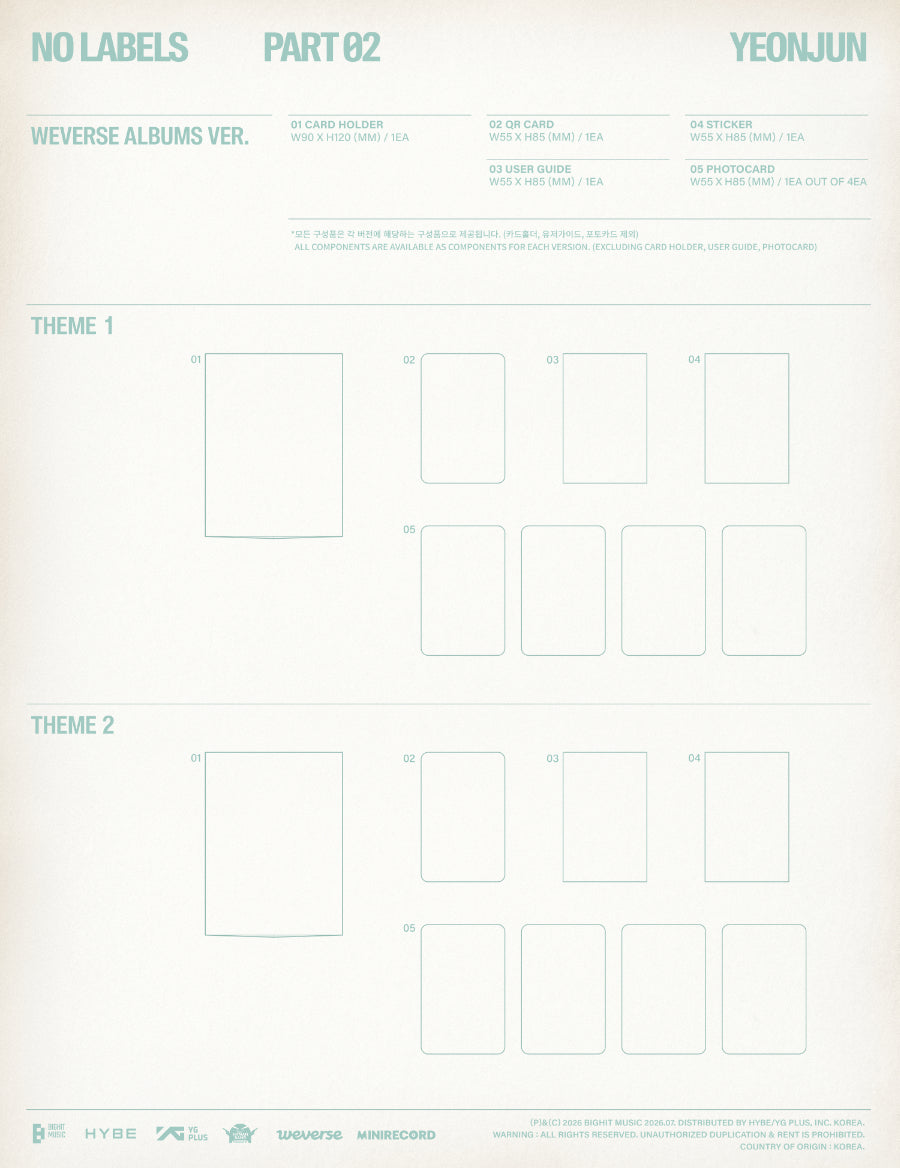 *PRE-ORDER* TXT YEONJUN - No Labels: Part 02 [Weverse Ver.]