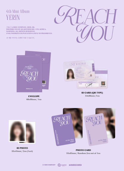 *PRE-ORDER* YERIN - Reach You [Platform Ver.]